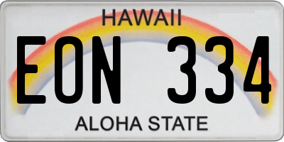 HI license plate EON334