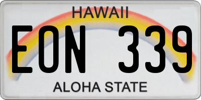 HI license plate EON339