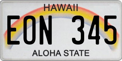 HI license plate EON345