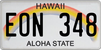 HI license plate EON348