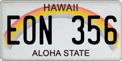HI license plate EON356