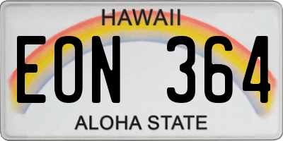 HI license plate EON364