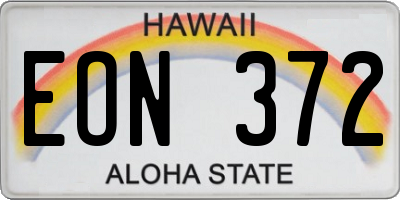 HI license plate EON372