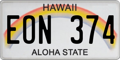 HI license plate EON374