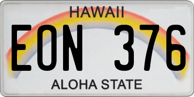 HI license plate EON376
