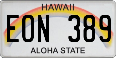 HI license plate EON389
