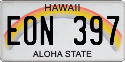 HI license plate EON397