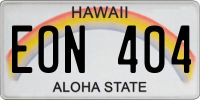 HI license plate EON404