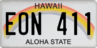 HI license plate EON411