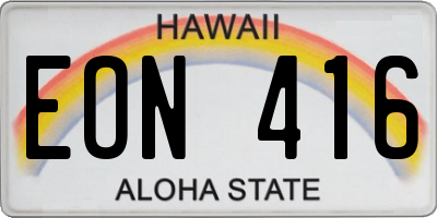 HI license plate EON416