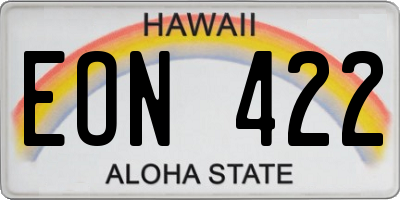 HI license plate EON422