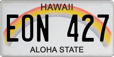HI license plate EON427