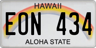 HI license plate EON434