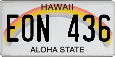 HI license plate EON436