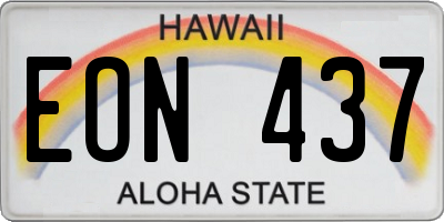 HI license plate EON437