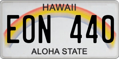 HI license plate EON440