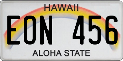 HI license plate EON456