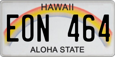 HI license plate EON464
