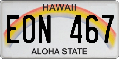 HI license plate EON467