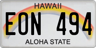 HI license plate EON494