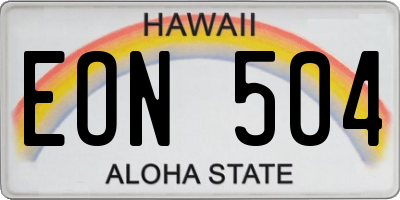 HI license plate EON504