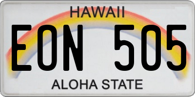 HI license plate EON505