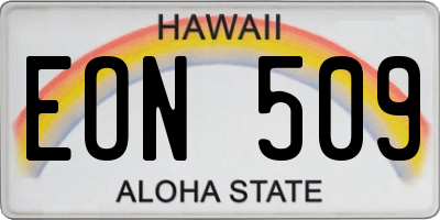 HI license plate EON509