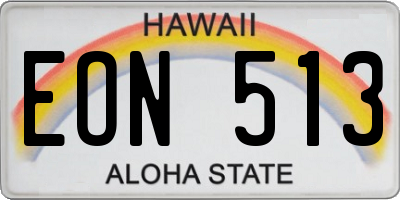HI license plate EON513