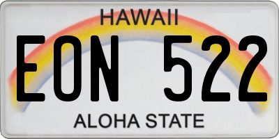 HI license plate EON522