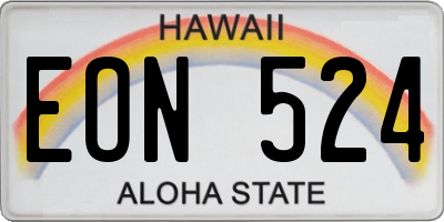 HI license plate EON524