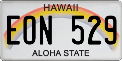 HI license plate EON529