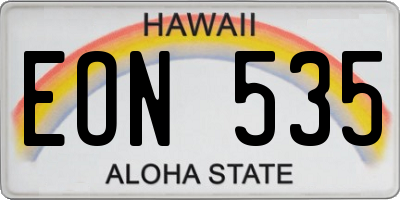 HI license plate EON535