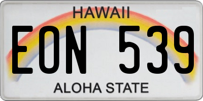 HI license plate EON539
