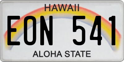 HI license plate EON541