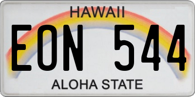 HI license plate EON544