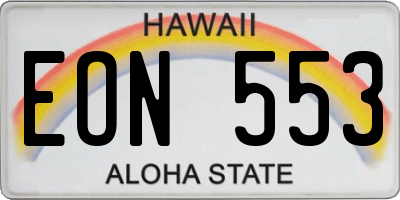 HI license plate EON553