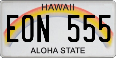 HI license plate EON555