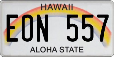HI license plate EON557