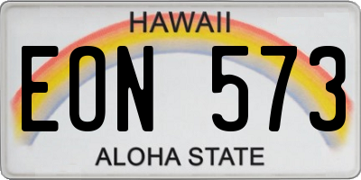HI license plate EON573