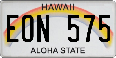 HI license plate EON575