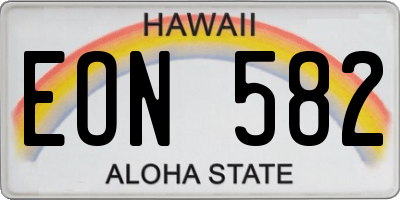 HI license plate EON582