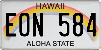 HI license plate EON584