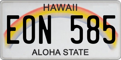 HI license plate EON585