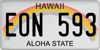 HI license plate EON593