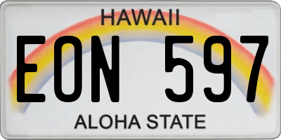 HI license plate EON597