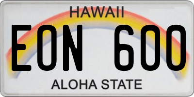 HI license plate EON600