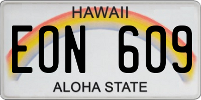 HI license plate EON609