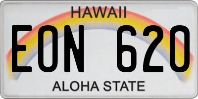 HI license plate EON620