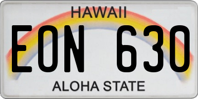HI license plate EON630