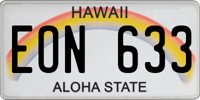 HI license plate EON633